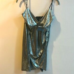 Forever 21 NWT Silver/Black Sleeveless Mini Knit Dress Size Medium